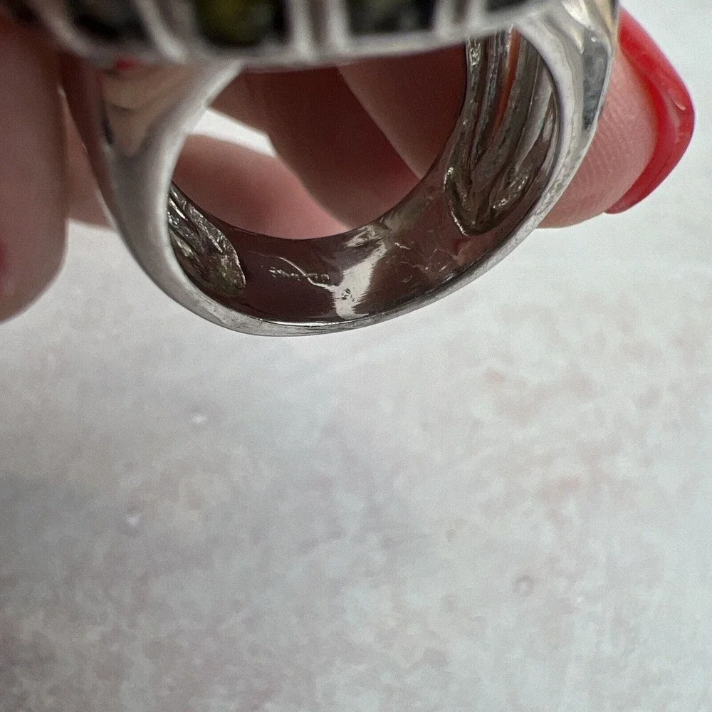 Large Statement Ring Costume Bold Yellow Mob Wife Modern‎